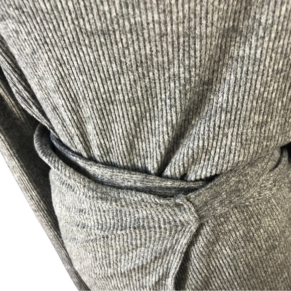 Topshop Front Wrap Sweater Women 14 Gray Heather Double Wrap Ties Long Sleeve - Picture 7 of 10